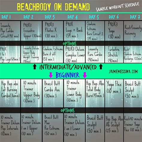 beachbody hybrid calendar