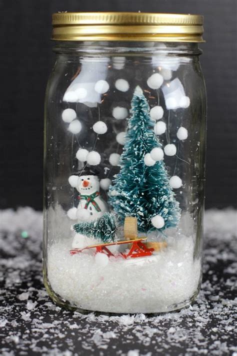 cute diy snow globe ideas    easily   mason jars