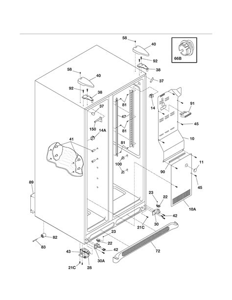 cabinet diagram parts list  model  kenmore parts refrigerator parts