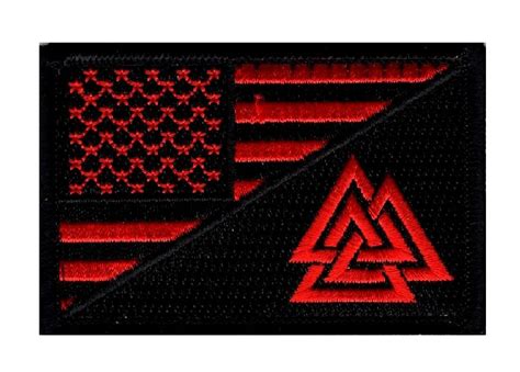 american flag valknut viking patch embroidered hook miltacusa