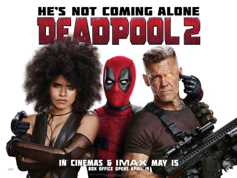 new deadpool 2 poster shows deadpool giving cable a wet willy bounding into comics