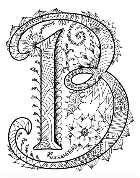 alphabet coloring pages zentangle coloring book  adults etsy artofit