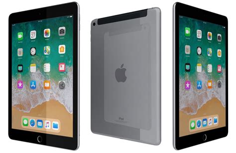 Apple Ipad 9 7 2018 Wificellular Space Gray 3d Model Cgtrader