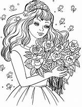 Coloring Pretty Girl Pages Printable Beautiful Popular Women sketch template