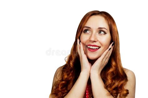 Shocked And Surprised Girl Screaming Curly Ginger Hair Woman Amazed