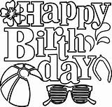 Coloring Summer Birthday Happy Pages Wecoloringpage sketch template