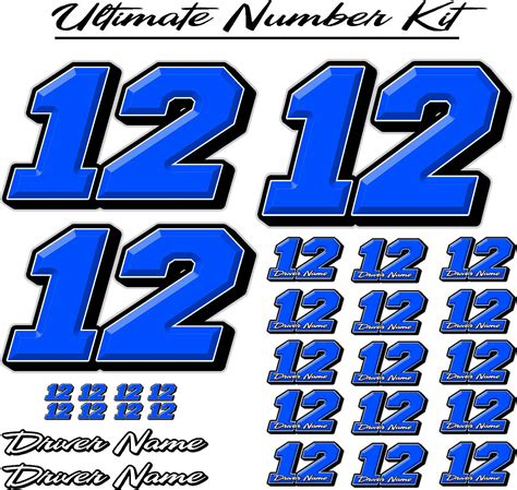 bump draft race car number decal kit racing graphics lettering