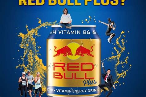 introducing the new red bull plus with added vitamins and less sugar