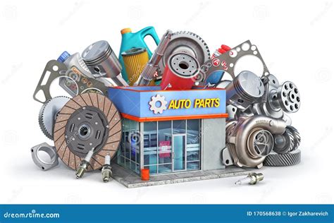 auto parts  auto parts store isolated stock illustration illustration  automotive
