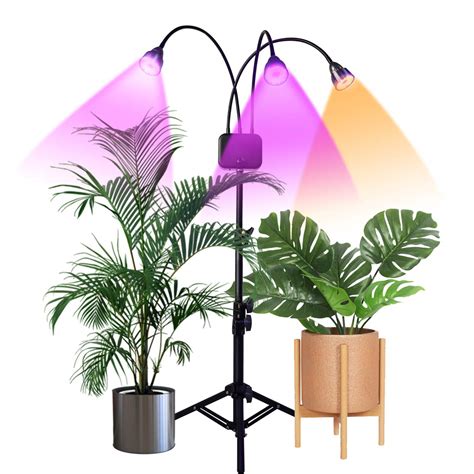 grow lights  standjuhefa full spectrum tri head  led floor plant light  indoor plants