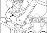 Nightwing Coloring4free Coloring Pages Superheroes Printable sketch template