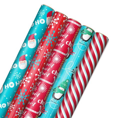 hallmark  fun  festive  pack christmas wrapping paper rolls
