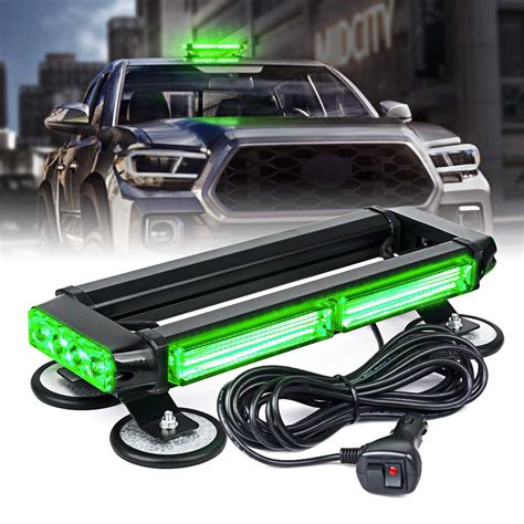 buy xprite green  led strobe rooftop flashing light bar double side hazard warning beacon