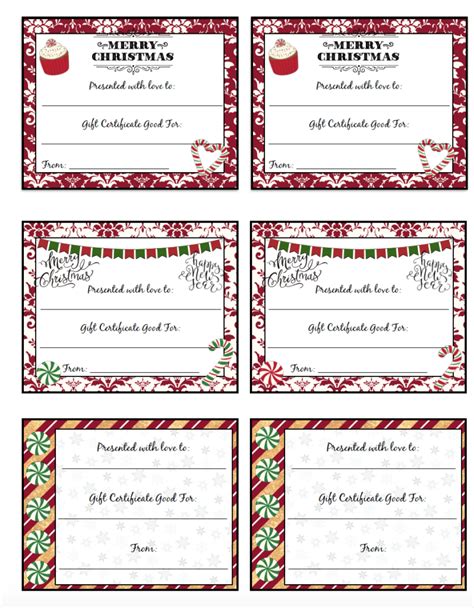 printable christmas gift certificates  designs pick  favorites