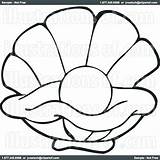Coloring Clam Oyster Clipart Pearl Shell Pages Clip Getcolorings Drawing Getdrawings sketch template