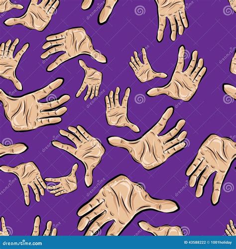 seamless pattern  hands stock vector illustration  puppetshow