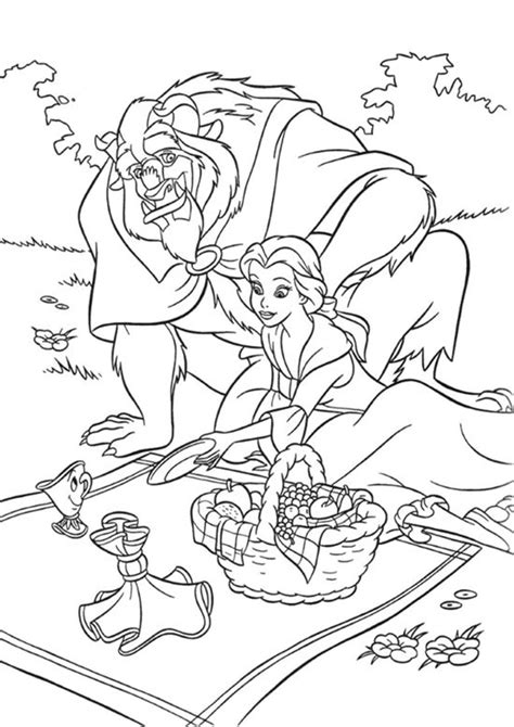beauty   beast coloring pages  printable