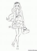 Barbie Coloring Pages Dress Games Short Dresses Doll Colorkid Top Kids Print Choose Board sketch template