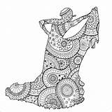 Flamenco Danseuse Erwachsene Malbuch Adulti Justcolor Dancer Adults Espagnole Dessin Mandala Coloriage sketch template