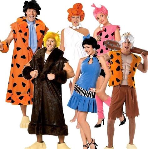 Adult Flintstones Fancy Dress Fred Barney Wilma Betty Pebbles Bam Bam