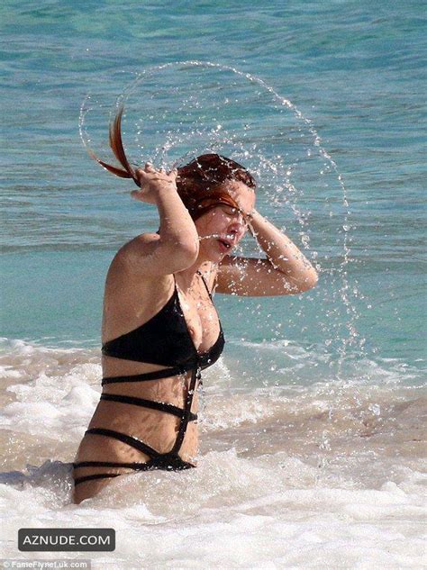 Elena Satine Nipple Slip Wearing A Swimsuit In St Barts Aznude