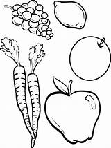 Vegetables Coloring Fruit Pages Vegetable Kids Fruits Printable Drawing Food Clipart Print Colouring Nutrition Preschool Book Healthy Color Fall Sheets sketch template