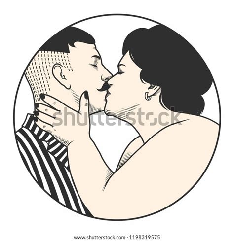 Kissing Couple Realationship Between Man Woman Stock Vector Royalty