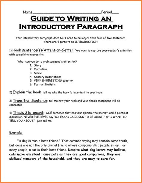 image result  introductory paragraph template introductory