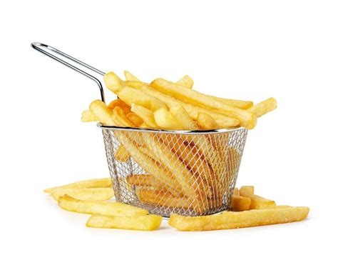 french fries  metal wire basket stock photo image  background potatoes