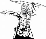 Greek Gods Clipartmag Drawing Zeus Printable Bolt Coloring Lighting sketch template