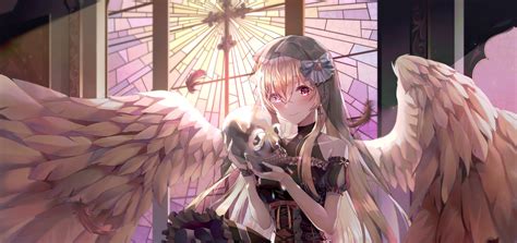 Download 1080x1920 Gothic Anime Girl Fallen Angel Long Wings