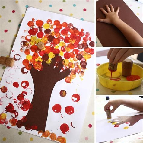 simple autumn tree art  preschoolers fall crafts fall arts