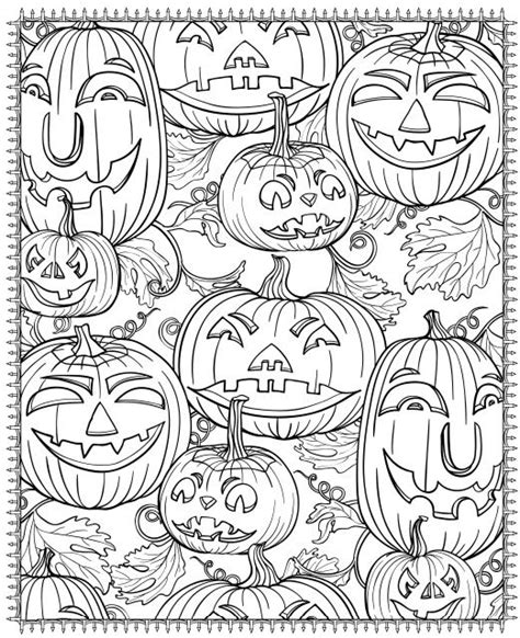 pumpkin faces printable printable halloween coloring pages  adults