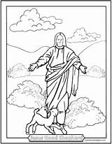 Jesus Shepherd Good Coloring Pages Catholic Bible Printable Story Church Drawing Clipart Easter Lamb Color Print Creation Children Mary Resurrection sketch template