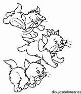 Para Colorear Gatitos Tres Disney Páginas Visitar Dibujo Dibujos Corriendo sketch template