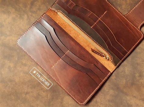 leather biker wallet pattern leather long wallet pattern etsy