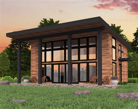 bamboo house plan shed roof modern small house plans