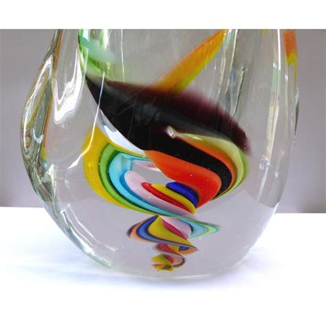 1970 S Murano Colorful Swirled Glass Vase Chairish