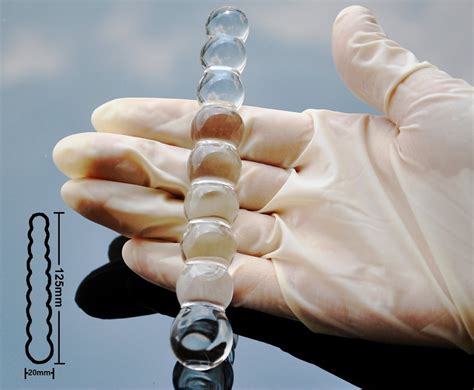 9 Beads Balls Pyrex Glass Anal Dildo Butt Plug Fake Penis