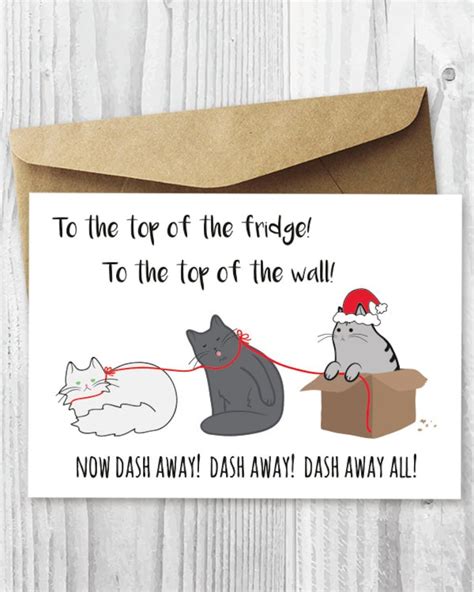 funny holiday card printable christmas cards funny cats etsy