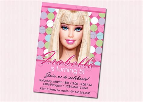 barbie barbie invitations barbie party barbie birthday