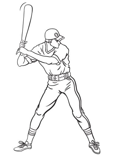 printable baseball player coloring page     http
