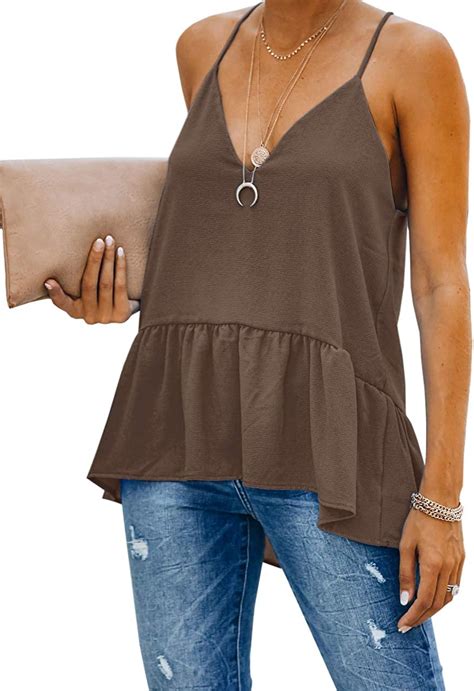 flowy tank tops for women trendy cami tops sleeveless v neck sexy low