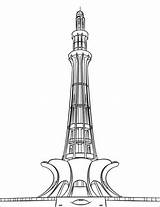 Pakistan Minar Coloring Printable Pages Drawing Sketch Pakistani Landmarks Kids Supercoloring Clip Colouring Size Pencil Crafts Sketches Sightseeing Bible Cartoons sketch template