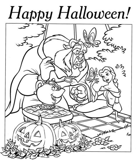 disney halloween coloring pages  coloring pages  kids belle