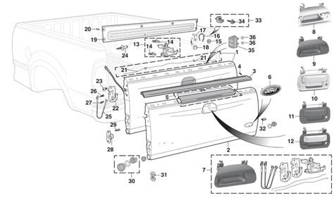 ford   tailgate parts diagram