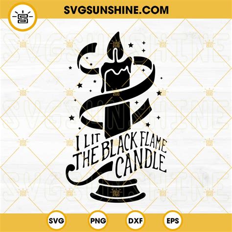 black flame candle svg png dxf eps instant