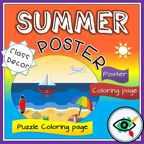 summer posters coloring activity pack
