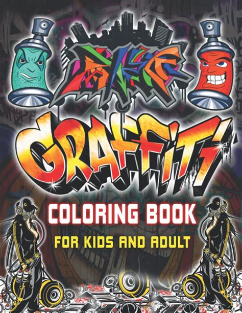 buy graffiti coloring book  kids  adult coloring pages