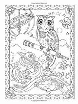 Owl Coloriage Owls Adults Hiboux Colorir Marjorie Sarnat Hibou Jeane Volwassenen Coruja Kleuren Kleurplaat sketch template